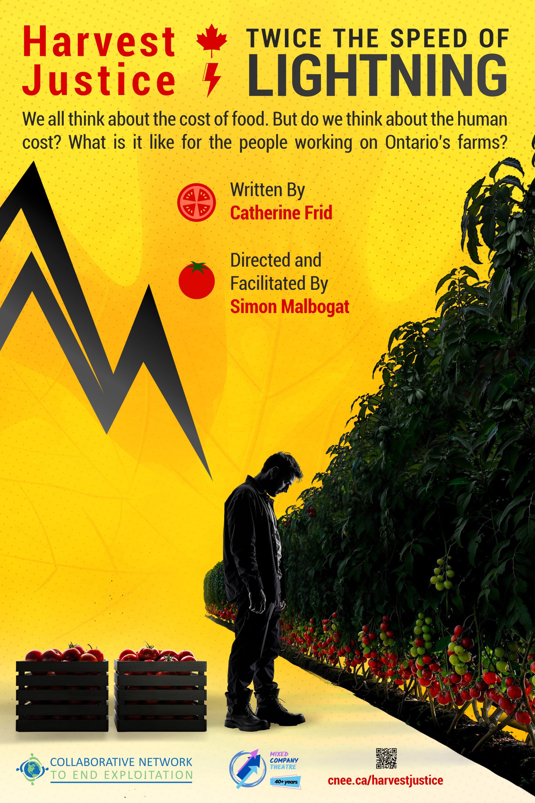 A promotional poster for "Harvest Justice: Twice the Speed of Lightning".